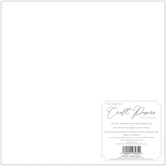 Craft Consortium Double-Sided Paper Pad 12"X12"-Pigment Infusions {2}