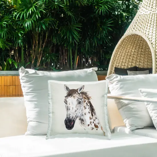 Charming Spotted Horse Outdoor Printed Pillow Design by Filippo Ioco, 18 x 7 x 18 {2}