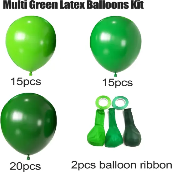 Green Balloons Dark Green Balloon, 50pcs 12 Inch Green Dark Green Lime Latex Balloons for St. Patrick's Day, Baby Shower, Jungle Safari Birthday Party Decorations {2}
