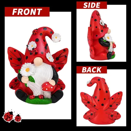 Ladybug Gnomes Decorations Resin Ladybug Figurines Decor Spring Kitchen Decor {4}