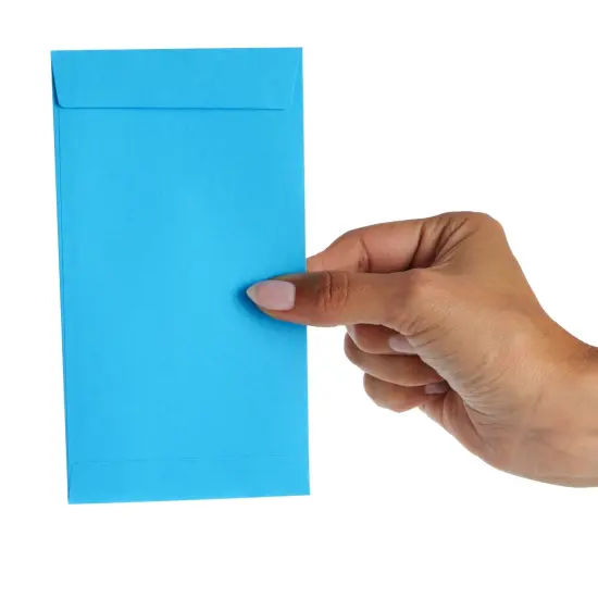 100 Pack Blue Money Envelopes for Cash, Payroll, Money Saving, Coins, Currency, 100GSM (3.5 x 6.5 In) {6}