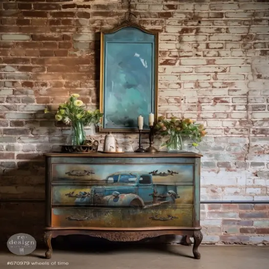 Prima Re-Design Decoupage Decor Tissue Paper-Wheels Of Time {2}