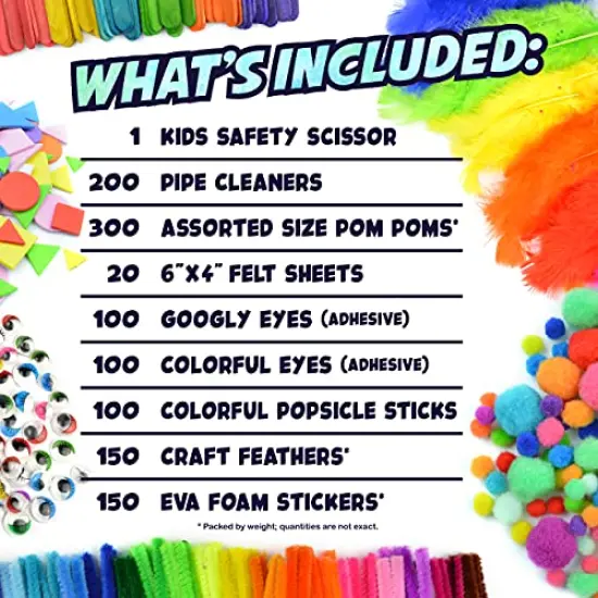 Arts and Crafts Supplies Kit for Kids - Boys and Girls Age 4 5 6 7 8 Years Old - Toddler Art Set Activity Materials in Bulk - Great for Preschool, Homeschool, and Kindergarten DIY Crafting Projects {4}
