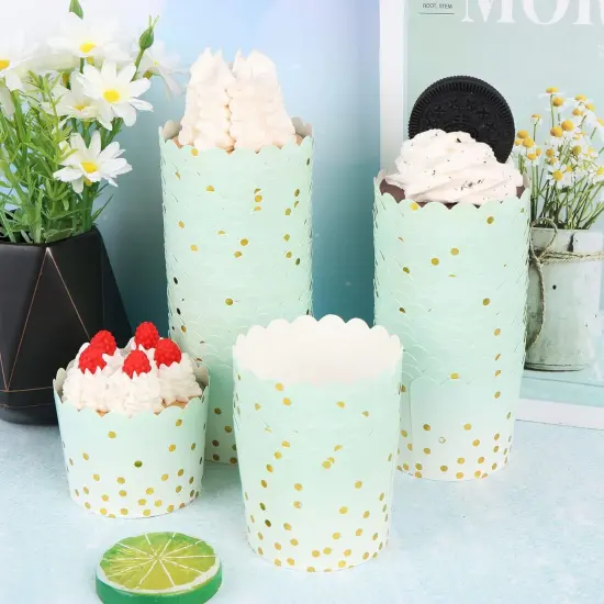50 Pcs Colorful Greaseproof Paper Baking Cups Large 5 Oz Cupcake Paper Liners Disposable Muffin Cases Cupcake Holders Containers for Wedding Party Festival Graduation Party (D) {3}