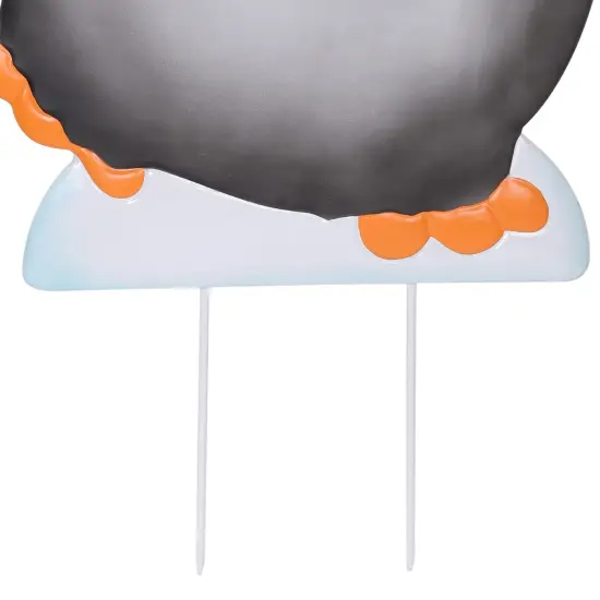 Haute Decor 24 Inch Tall Metal Christmas Penguin Outdoor Yard Decoration - Lawn Stake Included - Large, Cute Holiday Display {3}