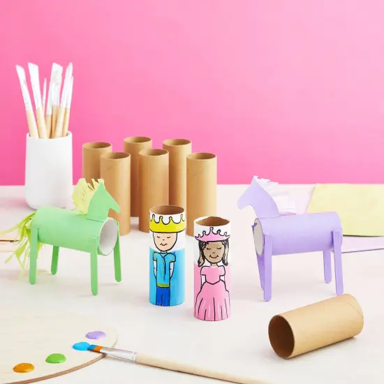 Bright Creations 48 Pack Empty Paper Towel Rolls for Crafts, Brown Cardboard Toilet Paper Tubes, DIY Craft Cardboard Rolls for Classroom, Halloween Decorations and Dioramas (1.6 x 4 In) {7}