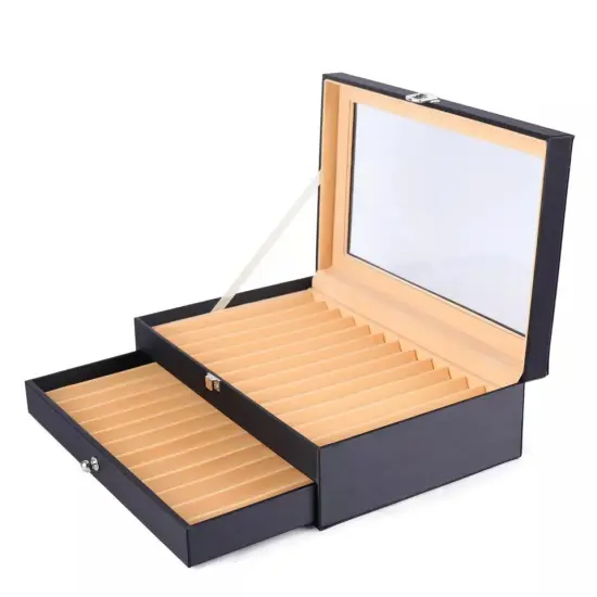 24 Fountain Pen Leather Display Box Holder Organizer Storage Collector Case {1}