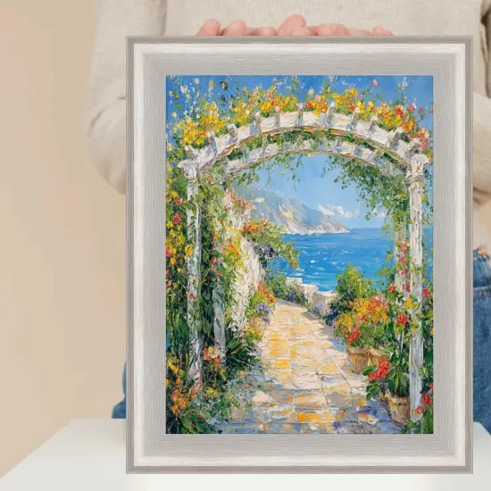 Silver Brushed Modern Slight Scoop Picture Frame 32x48 frame {7}