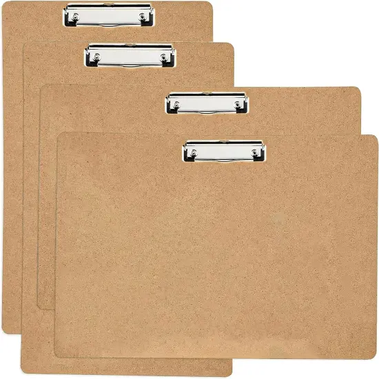 4 Pack Extra Large Clipboard, 11x17 inch Legal Size Wooden Clipboard, Vertical Clipboard & Horizontal Clipboards with Low Profile Clip, Wooden Lap Board for Drawing, Sketching, Art Supplies {1}