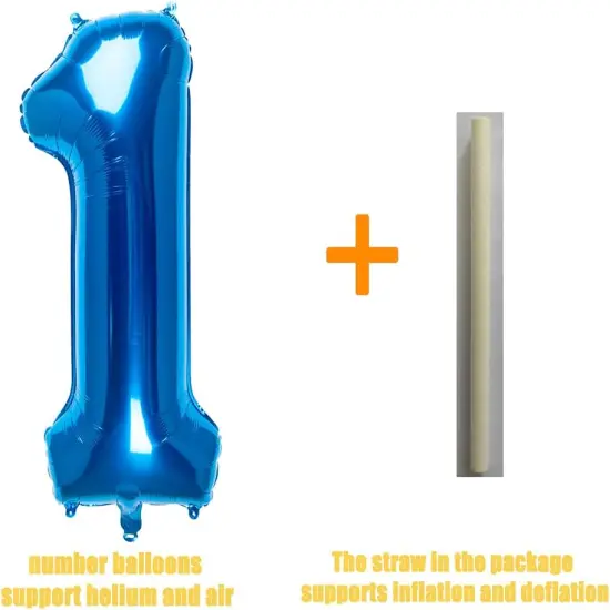 32 Inch Blue Number 1 Balloons Foil Ballon Digital Birthday Party Decoration Supplies (Blue Number 1 Balloon) {4}