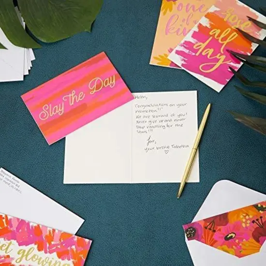 Pink All Occasion Greeting Cards with Motivational Sayings 6 x 4 In, 48 Pack) {3}