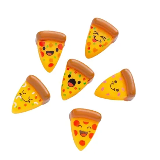 Mini Rubber Pizza Characters 1 1/2 Inches Soft Rubber {3}