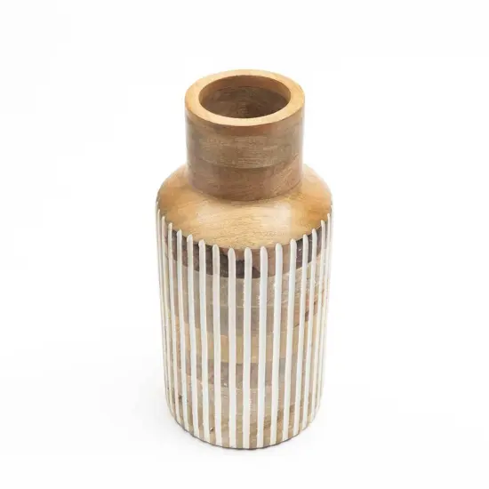 Decorative Handcrafted Wood Vase - 6.5" x 12.5" Natural {2}
