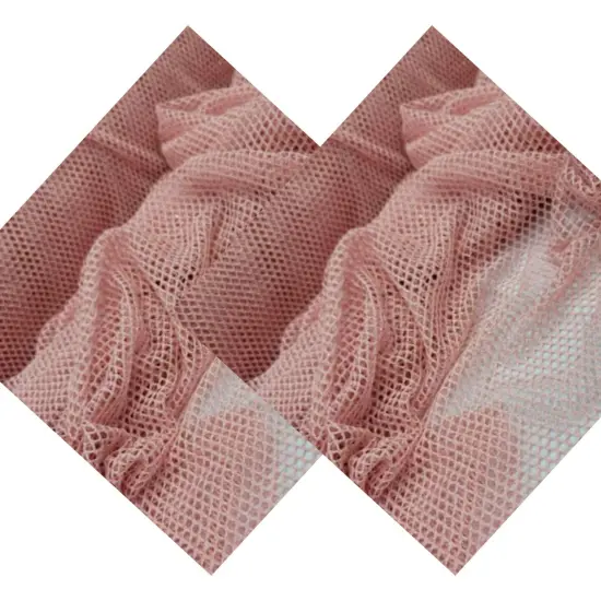 Blush Embroidered Fish Net Silver Mylar Fabric Sold by the Yard {2}