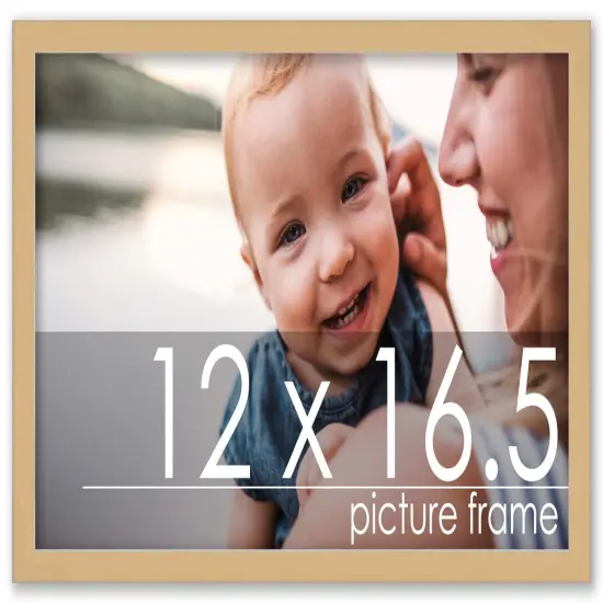 12x16.5 Minimalist Yellow Picture Frame - UV Acrylic, Foam Board Backing, Hanging Hardware {1}