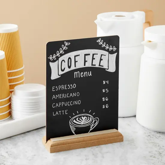 6 Pack Mini Chalkboard Signs with Stand for Table Decorations, Restaurant Food Display, Message Boards, Small Business, Wedding, Banquet, Coffee Shop (6 x 8 Inches) Black {2}