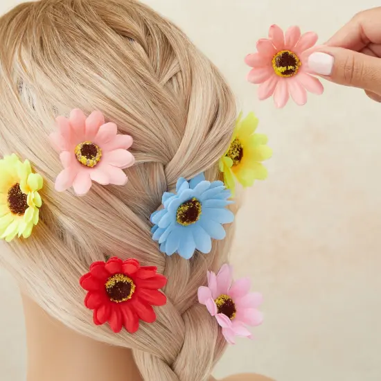 Juvale 60 Pack Artificial Daisy Flowers - 6 Colors, 2 Inches, Fake Carnations for Wedding, Bridal Shower & Valentine's Day Decorations, Arts and Crafts Multicolor {5}