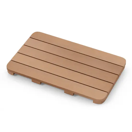 HIPS Spa Shower Mat with Non Slip Foot Pads and Rounded Smooth Edges Ideal for Indoor and Outdoor Use Brown {8}