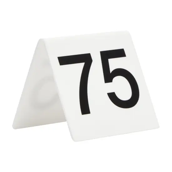 Set of 25 Acrylic Table Numbers for Wedding Reception, Plastic Tent Cards Numbered 51-75 for Restaurants, Banquets (3 x 2.75 x 2.5 In) Black {5}