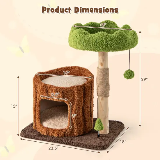 Multi-Level Cat Tree Tower with Scratching Posts and Cute Hanging Ball Ideal for Indoor Use {5}