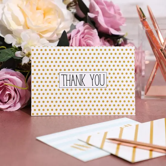 48 Pack Blank Thank You Cards with Envelopes, 4x6 Notecards for Birthday, Wedding, Graduation, 6 Designs {4}