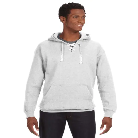 J America&reg; Adult Sport Lace Hooded Sweatshirt ASH HEATHER {1}