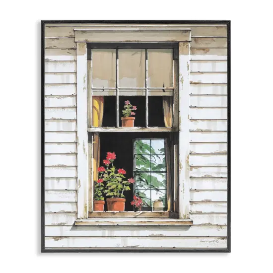 Stupell Industries Cottage Window View Framed Giclee Wall Art Design by John Rossini {1}