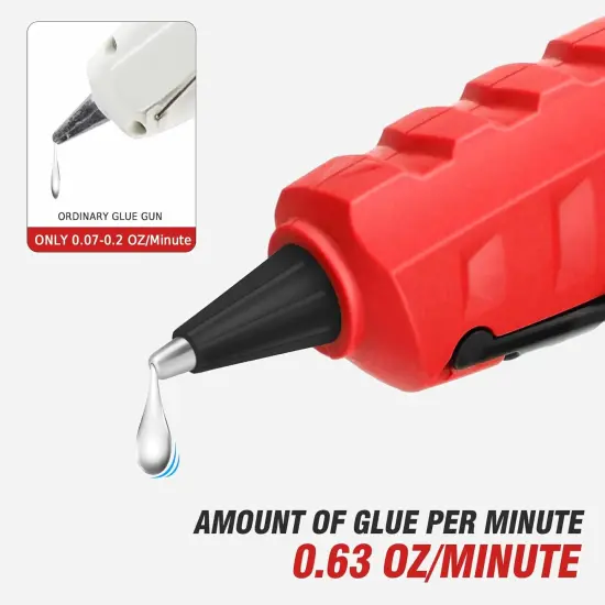 Cordless Hot Glue Gun for Milwaukee 18V Battery, Hot Glue Gun Kit for Milwaukee Tools in Crafting, Wood, PVC, Glass, Home Repair with 30 Pcs 0.27 * 5.9 inch Hot Glue Sticks (Battery Not Included) {5}