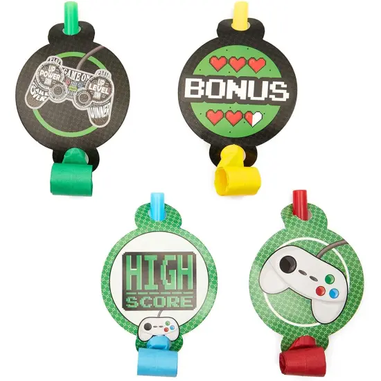 Video Game Birthday Party Favors, Musical Blow Outs (48 Pack) Multicolor {1}