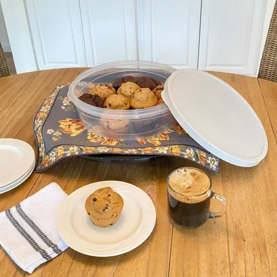 2-Pack 10-Inch Airtight Food Storage Container with Lid - Portable Carrier for Pies, Cakes, Cupcakes & More - BPA-Free Clear Plastic - Secure & Easy Transport {5}