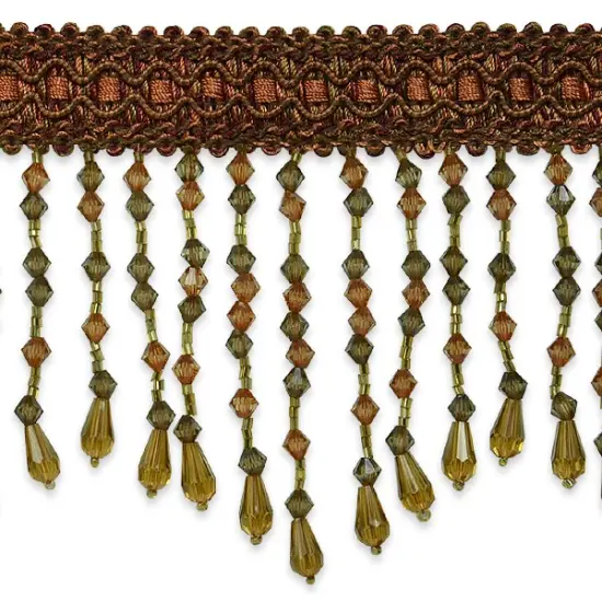 5 yards of Kirsten Scalloped Bead Fringe Trim | 5 yard cut Cinnamon Multi {2}