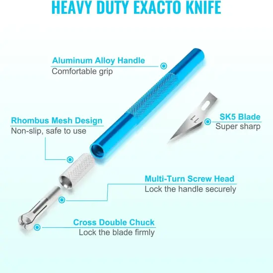 Exacto Knife Set, 2 Pcs Craft Knife with 40 Pcs Hobby Knife Replacement Blades {3}