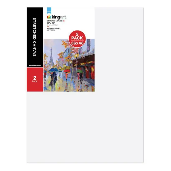KINGART&reg; Stretched Canvas 36" x 48", 2-Pack {1}