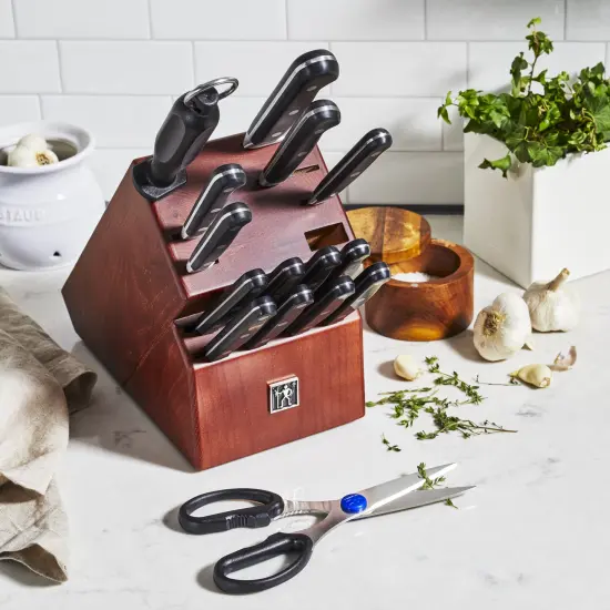 HENCKELS Classic Precision 16-Piece Kitchen Knife Set with Block, Chef Knife, Steak Knife Set {4}
