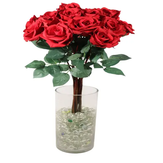2PC 27&rdquo; Real Touch Red Rose &ndash; 4&rdquo; Bloom, Lifelike Artificial Flower for Wedding & Decor {4}