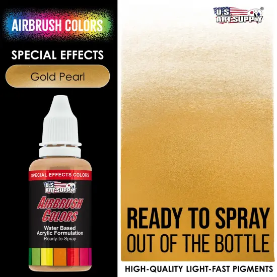 Gold Pearl, Pearlized Special Effects Acrylic Airbrush Paint, 1 oz. {2}