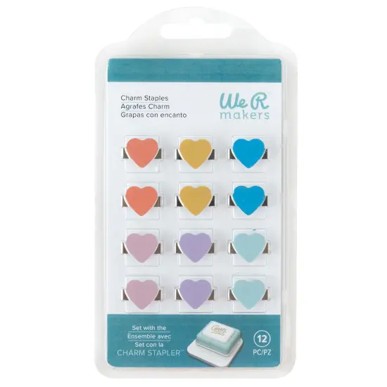 We R Charm Stapler Charm 12/Pkg-Multicolor Heart {1}