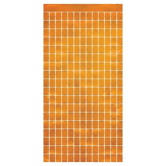 6 Pack Bulk Orange Metallic Party Square Curtain {1}