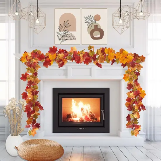 2 Pack Fall Garland Maple Leaf, 13.12Ft Hanging Thanksgiving Decor {5}