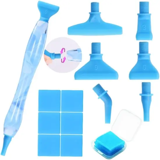 Diamond Painting Accessories & Tools Set - 13 PCS Art Pens, Thread Tips, Anti-Fall Tools, Wax - Ergonomic for DIY Craft {1}