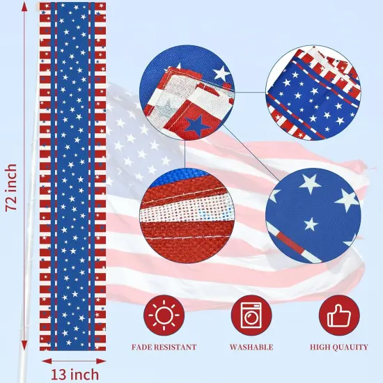 Patriotic Red White Blue Table Runner for Memorial Day, 4th of July, and Veteran's Day, Perfect for Home, Party, Kitchen, Dining Decorations {2}