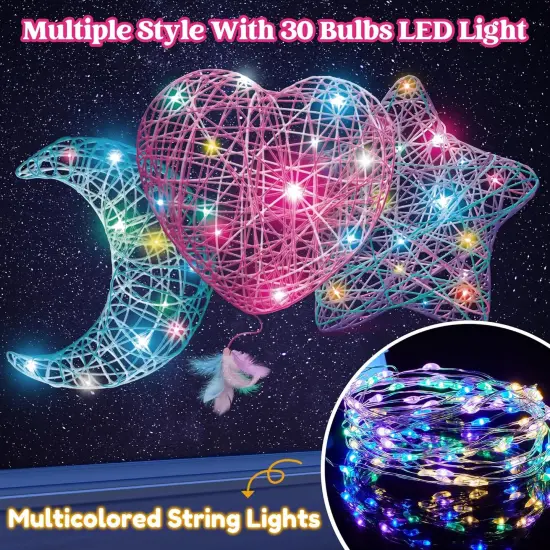 Kits 3D Summer String Art Kit for Kids, Light Up String Light Toy with 30 Multi-Colored LED Bulbs, Arts and Crafts Set, Birthday Gifts for Girls and Boys Ages 6+ {4}