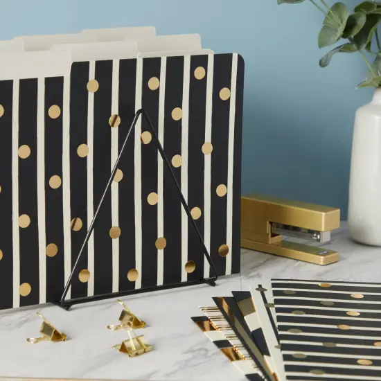 Geometric File Folders with 1/3 Cut Tabs, Gold Office Supplies (11.5 x 9.5 In, 12 Pack) {2}