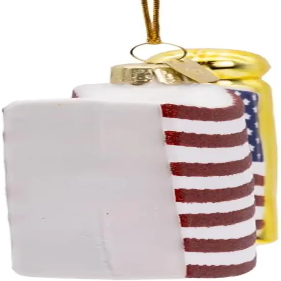 4.5-inch Noble Gems&trade; Glass American Flag Ornament {4}