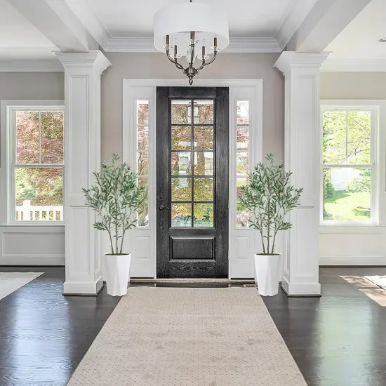 Artificial Olive Tree 5FT Fake Plant with White Diamond Planter Faux Olive Tall Fake Floor Plant in Pot Artificial Silk Trees for Home Office Living Room Decor Indoor {3}