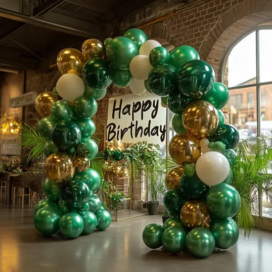 Green Balloons Latex Party Balloons - 100 Pack 12 inch Round Helium Balloons for Dark Green Themed Wedding Graduation Anniversary Birthday Party Backdrop Decorations {2}