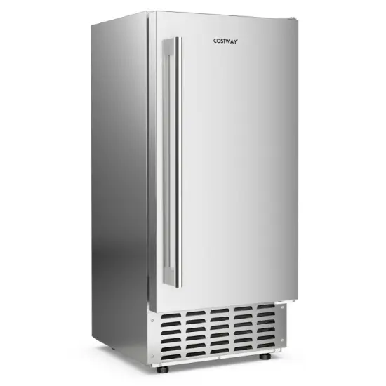 Silver Stainless Steel Nugget Ice Maker with LCD Timer & 18 lb Storage {1}