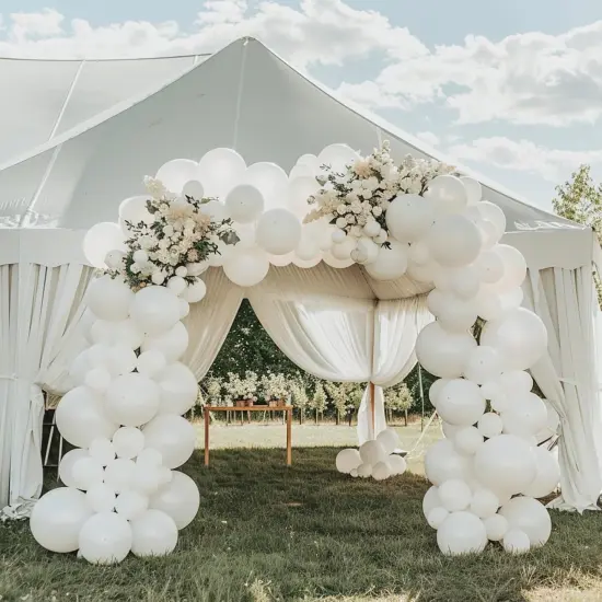 145pcs White Balloons Latex Balloons 18 12 10 5 Inch Party Balloon Kit Different Sizes for Birthday Party Wedding Balloon Graduation Baby Shower Decoration {3}