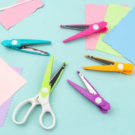 6Pcs/Set Craft Scissors Decorative Paper Edge Scissors With Storage Box Set, 5 Kinds Zig Zag Edges Scissors Great for DIY Projects Paper Card,Photo, Scrapbook,Office School Home Manual {5}