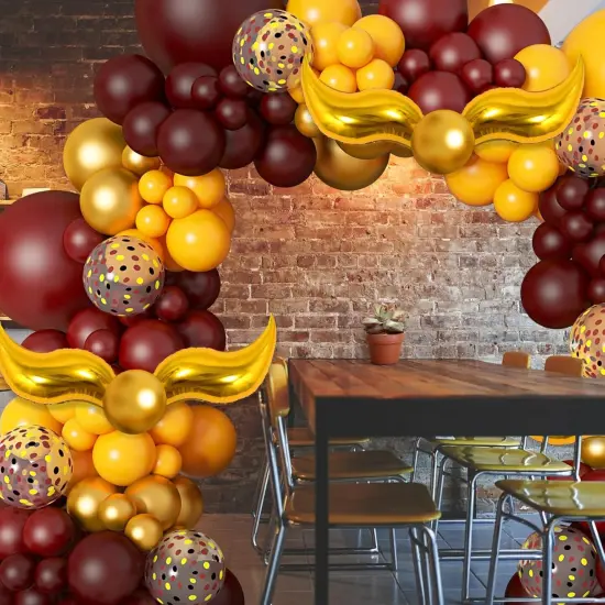 170Pcs Magical Wizard School Balloons Garland Party Decorations Burgundy Confetti Balloons Metallic Gold Balloons for Kids Birthday Party Magical Theme Baby Shower Supplies Favors {5}
